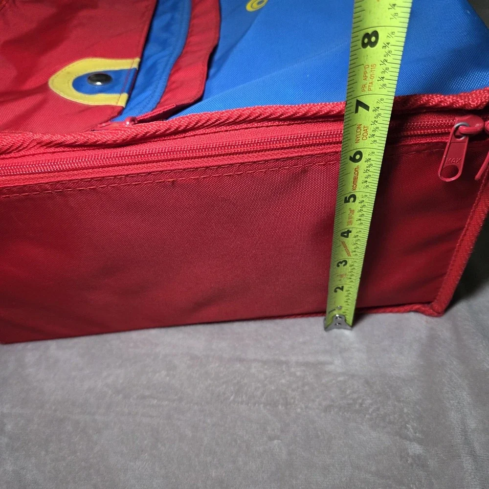 Vintage OshKosh Kids Red Blue Travel Suitcase Storage Organizer Bag 90s 80s